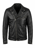 Men's Black Genuine Biker Jacket
