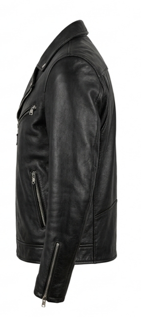 Men's Black Genuine Biker Jacket