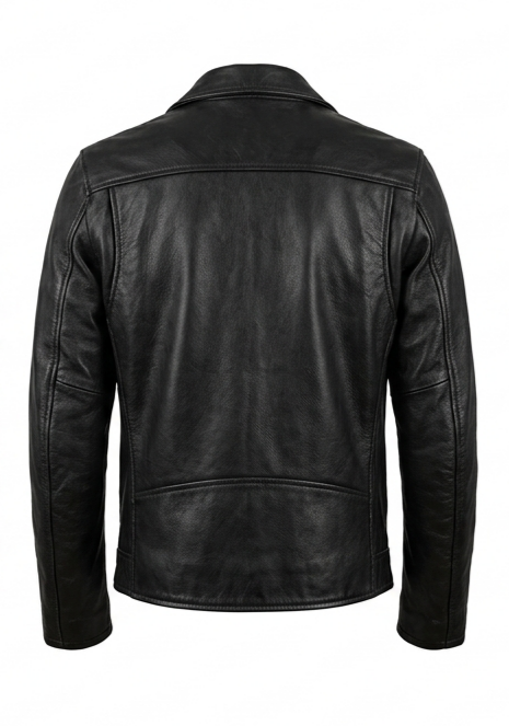 Men's Black Genuine Biker Jacket